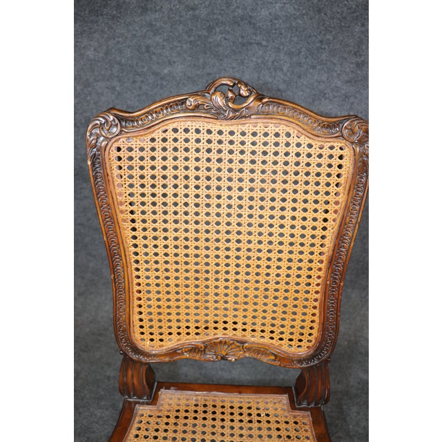 Pair Mid 20th C Louis XV Style Cane Back Side Chairs For Sale - Image 10 of 10