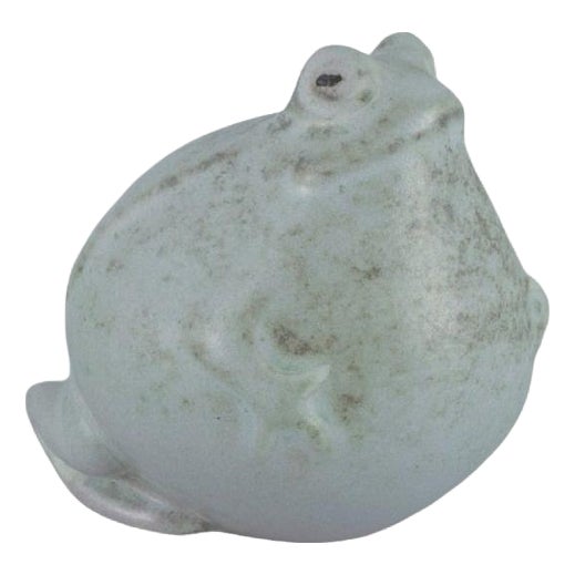 Frog Sculpture in Glazed Ceramic by Gösta Grähs, Sweden, 1980s For Sale