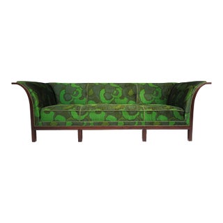 1930's Attributed to Frits Henningsen Sofa With Dramatic Flared Arms of Mahogany. For Sale