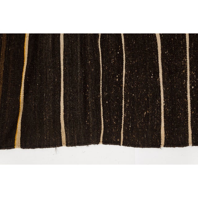 Black Vintage Anatolian Stripe Kilim Rug For Sale - Image 8 of 10