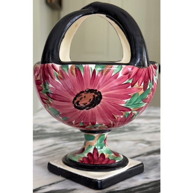 Art Deco Era Ditmar Urbach Hand Painted Basket For Sale - Image 11 of 11