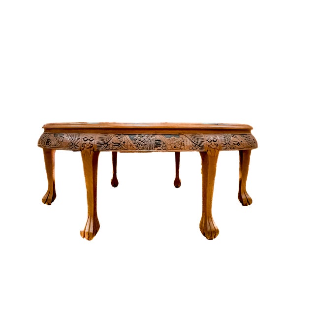 Mid 20th Century Mid-Century Modern Hand-Carved Asian Opium Nesting Table For Sale - Image 5 of 18