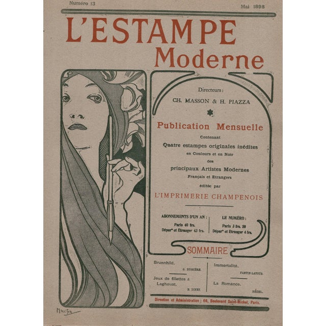 Gaston Bussière, Brunnhild, 1898, Lithograph on Paper For Sale - Image 8 of 10