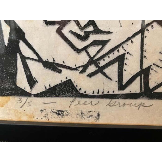 Abstract Expressionism "Peer Group" Post-Modern Black and White Lithograph by Richard Proctor For Sale - Image 3 of 9