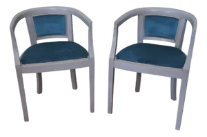 Vintage Cockpit Armchairs, 1930s, Set of 2