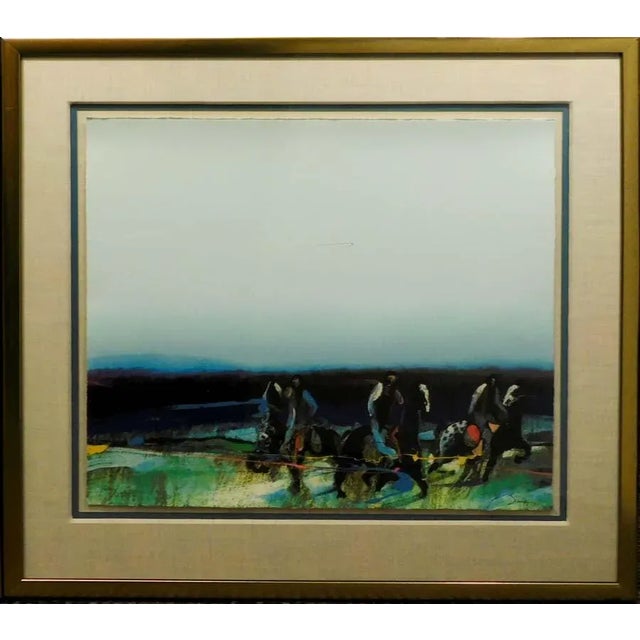 "War Shields at Dawn I & II " framed Original Limited Edition Serigraph on paper by Earl Biss Hand Signed by the Artist...