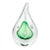 1990s Adam Jablonski Art Glass Teardrop “Pear” Green Paperweight Sculpture For Sale