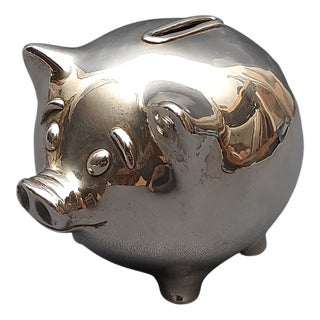 Vintage Piggy Bank Lucky Charm in 925 Silver, 1970 For Sale