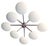 Italian flush mount with eight matte white Murano glass shades mounted on solid brass frame in satin nickel finish / Made...