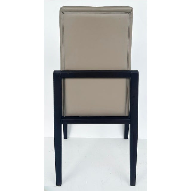 Wood Umberto Asnago for Mobilidea Italian Leather/Oak Tall Chairs- a Pair For Sale - Image 7 of 12