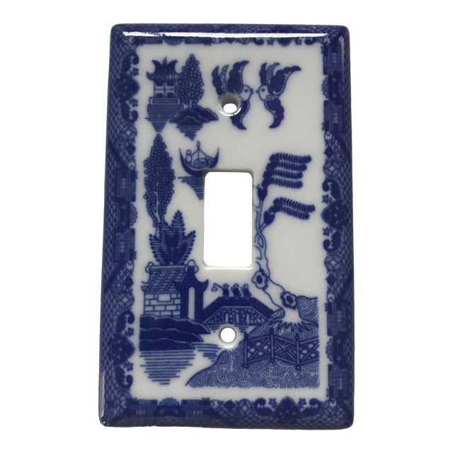 Asian Porcelain “Blue Willow” Light Switch Plate Cover Chairish