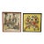 Pair of African Batik Art Signed Tribal 9x9 Each Custom Framed Signed. Set of 2 For Sale