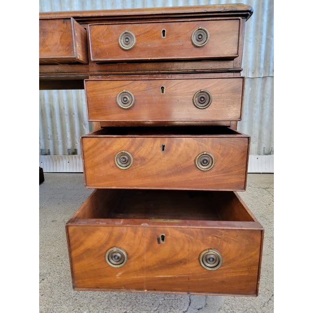 Georgian Leather Top Mahogany Desk Circa. 1840-1860 For Sale - Image 14 of 18