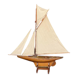 English Pond Sailing Yacht on Stand From the Edwardian Era (H 61 1/2 X W 56)