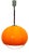 Vintage Italian Height-Adjustable Hanging Lamp with Orange Plastic Shade, 1970s For Sale