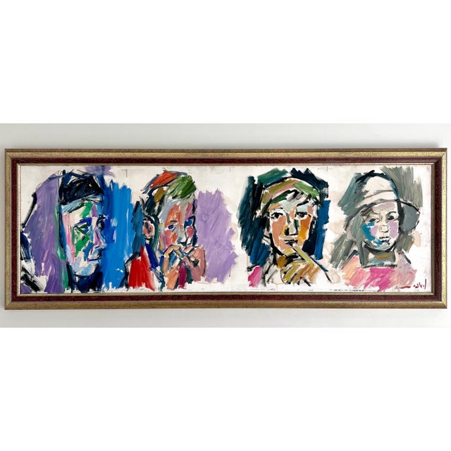 Pinchas Litvinovsky (Russian/Israeli, 1894-1985) A group of people, Jerusalem Types Hand signed indistinctly (lower right)...