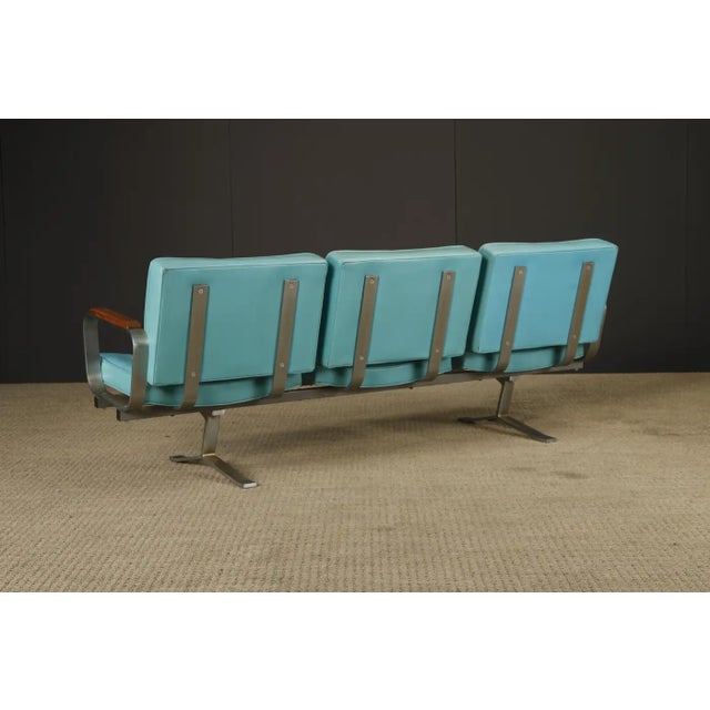 1950s Mid-Century Modern Heavy Steel Airport Tandem Sofa, Circa 1950s For Sale - Image 5 of 18
