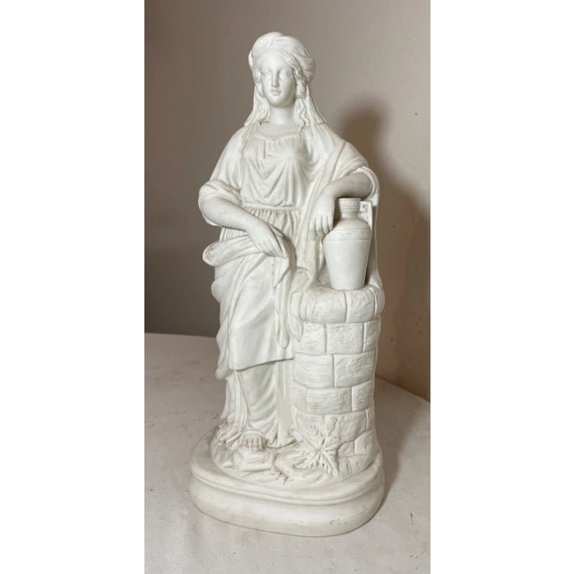 Up for sale is a nice quality antique 19th century figural parian statue. It's done with exquisite realistic detailing...