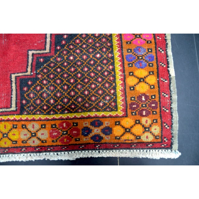 Red Vintage Turkish Anatolian Multicolor Handmade Rug For Sale - Image 8 of 11