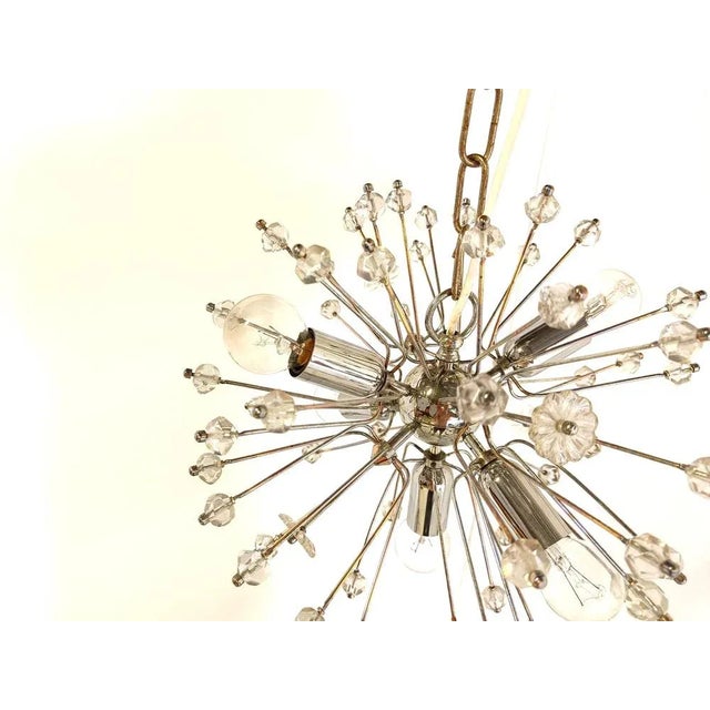 Mid-Century Glass Sputnik Chandelier attributed to Emil Stejnar for Rupert Nikoll, 1970s For Sale - Image 9 of 12