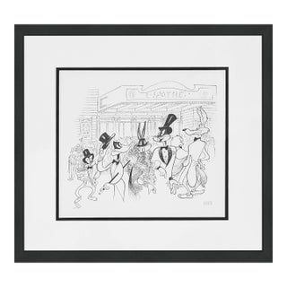 Al Hirschfeld, Opening Night (Looney Tunes), Hand Signed Lithograph, Edition of 350, Framed, 1994 For Sale
