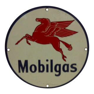 Vintage "Mobilgas" Metal Advertising Sign For Sale