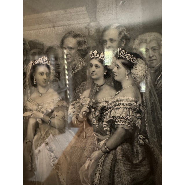 Mid 19th Century Rare Victorian Engraving of Queen Anne’s Drawing Room at St. James’s Palace, London, 1869 and Companion Frame of Attendance For Sale - Image 9 of 12