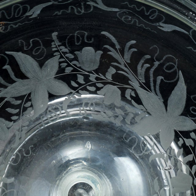 Antique Etched Glass Compote Bowl Chairish