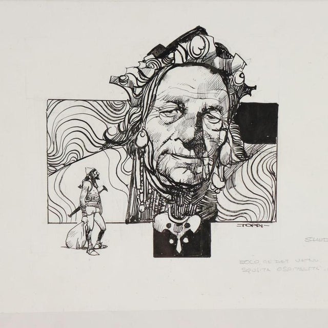 Sergio Toppi, Figurative Composition, Mixed Media on Paper For Sale - Image 3 of 11