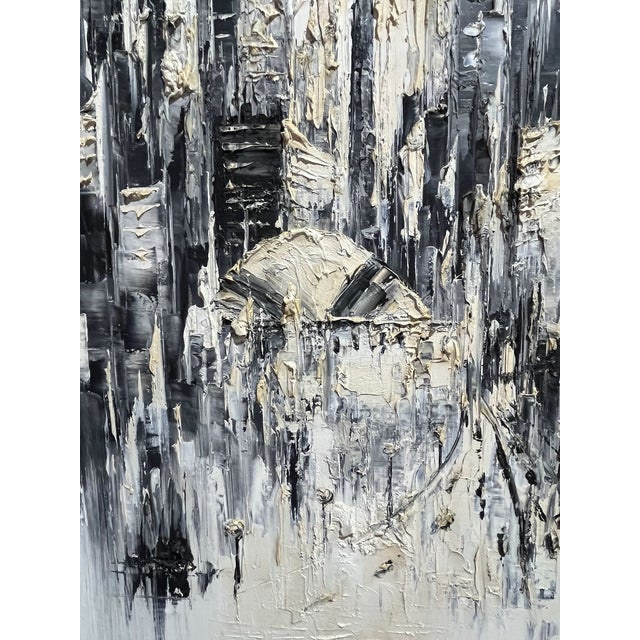 Toronto Skyline Original Painting by David v. 38" X 38" For Sale - Image 4 of 8