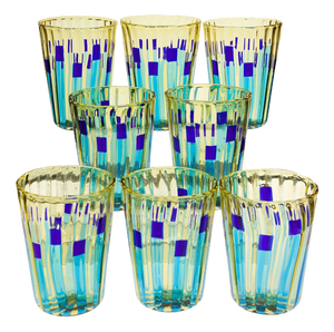 Murano Glass Tumblers in the style of Gio Ponti, Set of 8