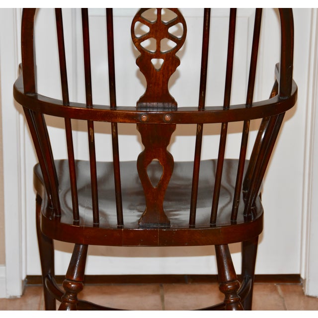 Late 20th Century Late 20th Century Vintage Windsor Spindle Wheel Back Armchair For Sale - Image 5 of 13
