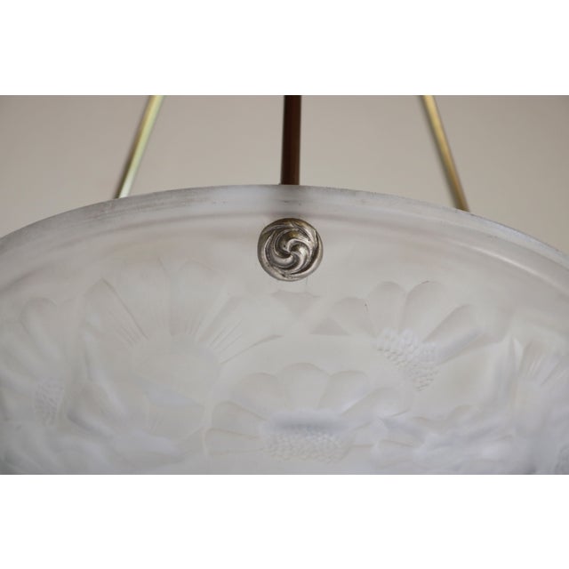 Metal Art Deco Pendant Light by David Gueron Degue, 1930 For Sale - Image 7 of 11