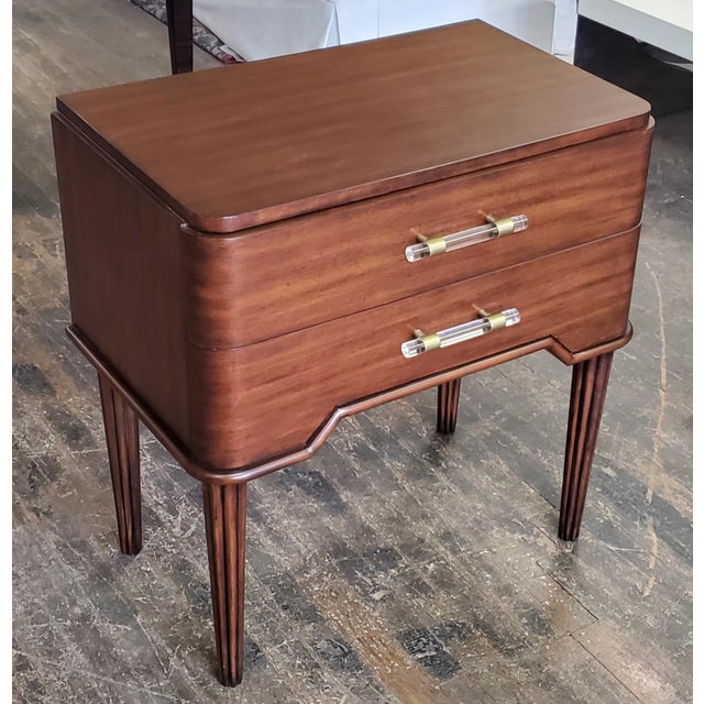 Thomasville Furniture Ernest Hemingway Rum 2 Drawer Leg Nightstand