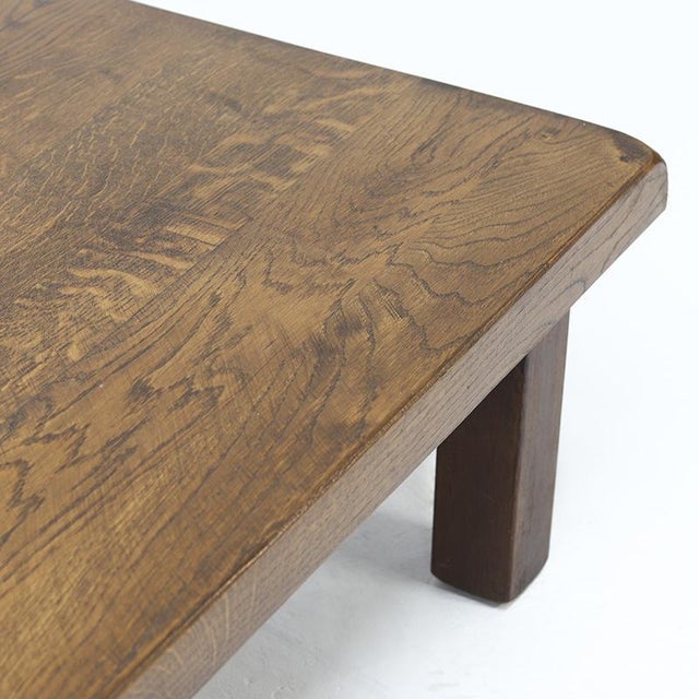 Mid-Century Brutalist Coffee Table in Oak, 1960s For Sale - Image 6 of 9