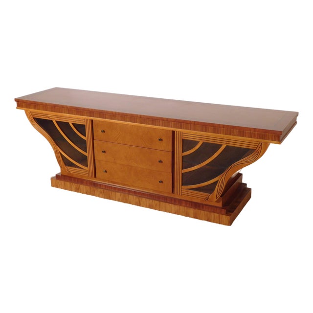 Italian Carpanelli Furniture Art Deco Nouveau Cherry Inlaid Sideboard For Sale