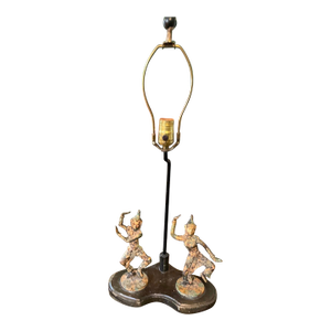 Vintageq Verdigris Asian Dancer Lamp