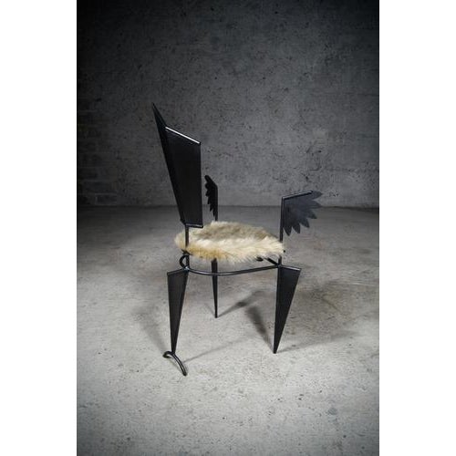 Not Yet Made - Made To Order Throne for the King of Birds in Steel and Synthetic Fur by Frederic Gaillard For Sale - Image 5 of 8