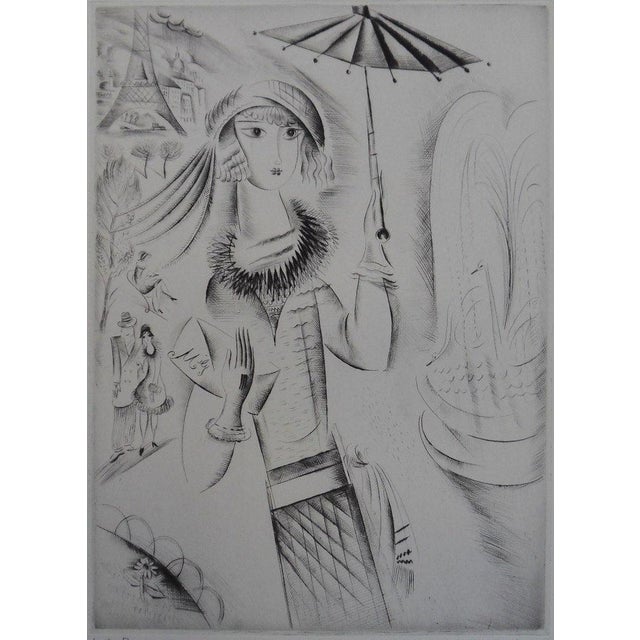 Mily Possoz, Jeune fille à l'ombrelle, Etching For Sale