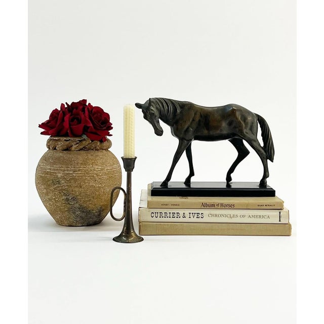70's Vintage Cast Bronze Horse Sculpture For Sale - Image 11 of 12