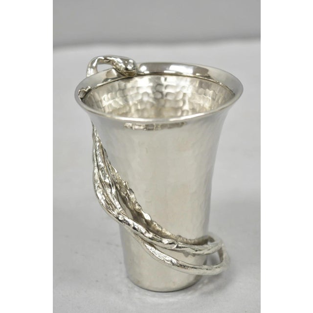 Metal Late 20th Century Michael Aram Wisteria Collection Hammered Nickel Silver Plated Small 4" Vase For Sale - Image 7 of 15