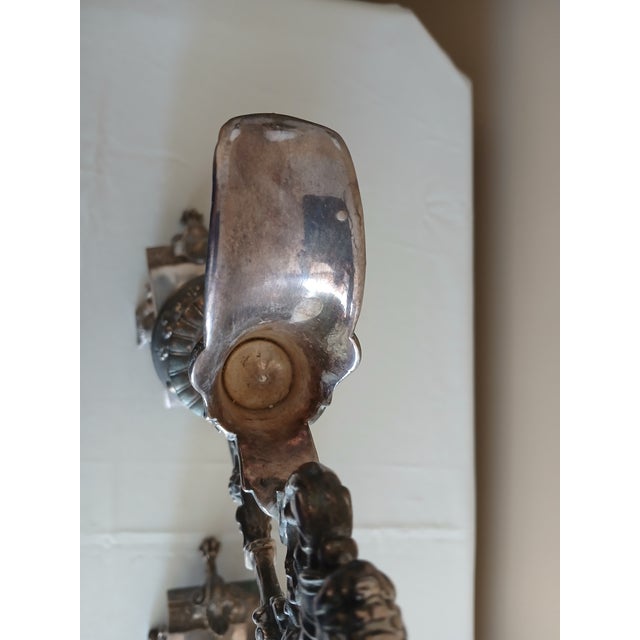 Metal Pair of Silver Plated Ewers For Sale - Image 7 of 17