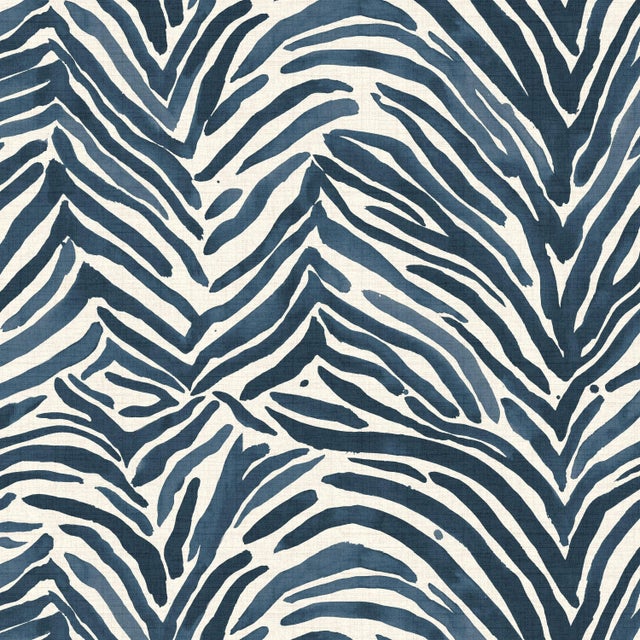 Not Yet Made - Made To Order King Halsted Headboard in Washed Zebra Blue Oga For Sale - Image 5 of 6