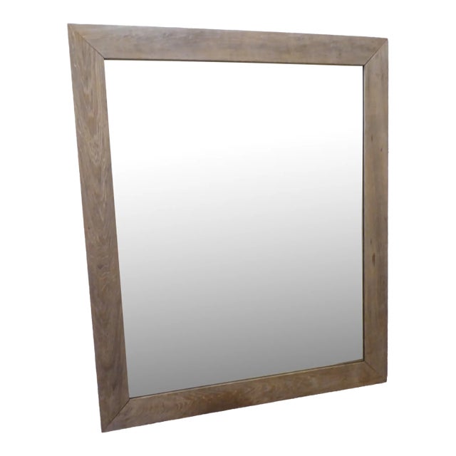 Vintage Weathered Wood Mirror For Sale