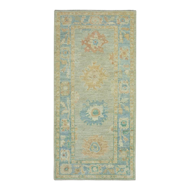Turkish Oushak Runner Rug 3' x 6'2" #17363 For Sale