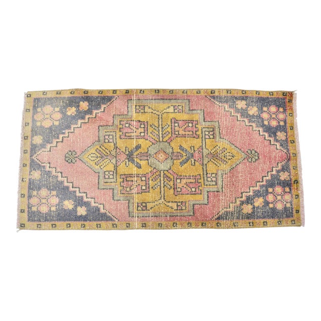 Geometric Vintage Wool Rug For Sale
