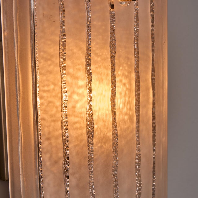 Pair of 1970s Hoffmeister Leuchten Sculptural Glass Wall Lamps For Sale - Image 14 of 18
