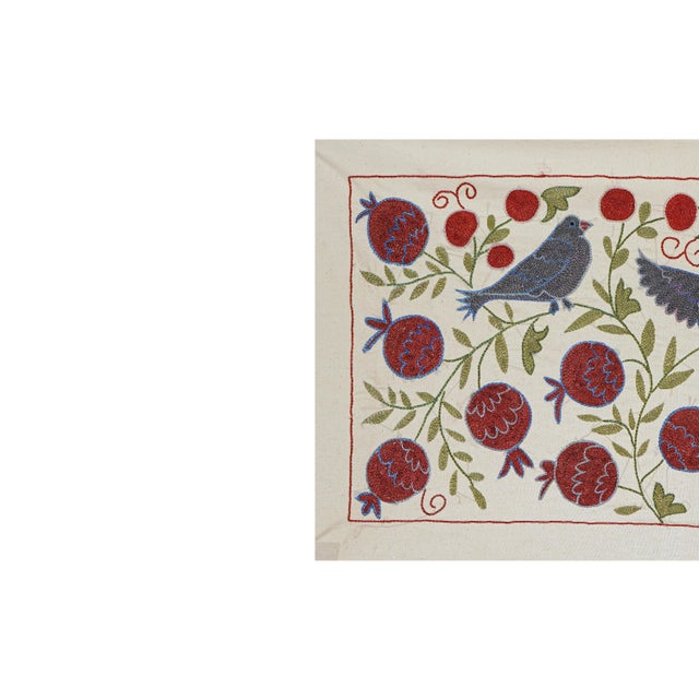 1960s Decorative Suzani Embroidered Cotton Cloth For Sale - Image 5 of 10