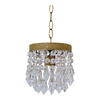 1950s Italian Brass Upside Down Layered Cake Chandelier For Sale