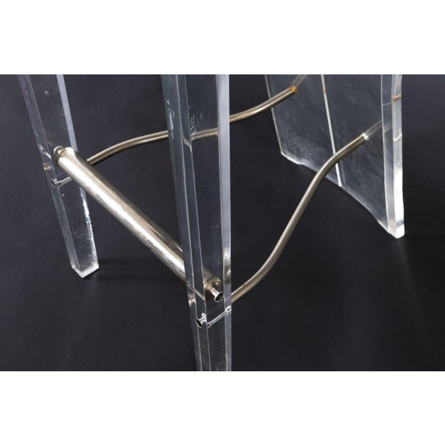Cream 1970s Pair MCM Lucite Bar Chairs / Stools by Hill Manufacturing Co. For Sale - Image 8 of 10